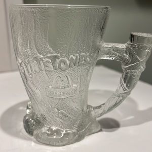 McDonalds Flintstones Mammoth Mug Cup Glass Made in France 1993